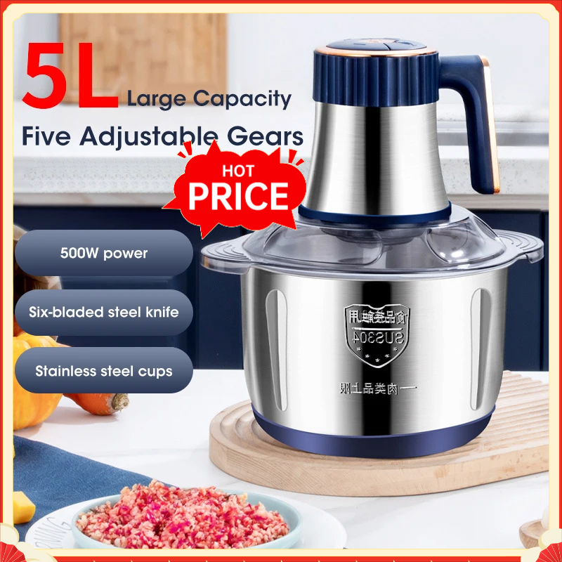 Baby Food With Meat - Penggiling Daging Listrik 5L, Penghancur Makanan