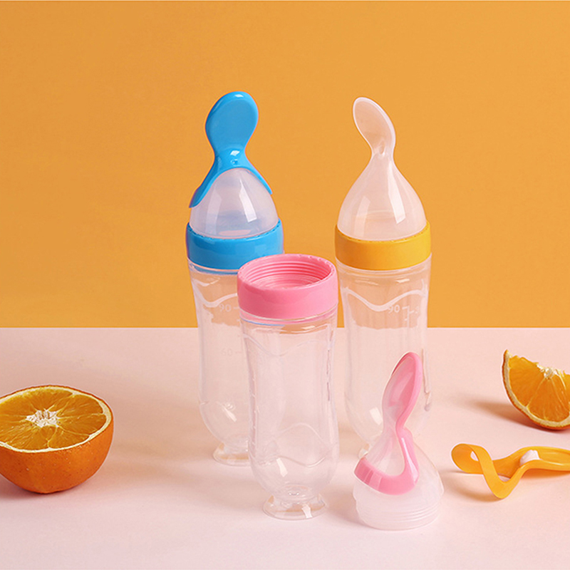Baby Food Category - Meremas botol makan silikon latihan bayi