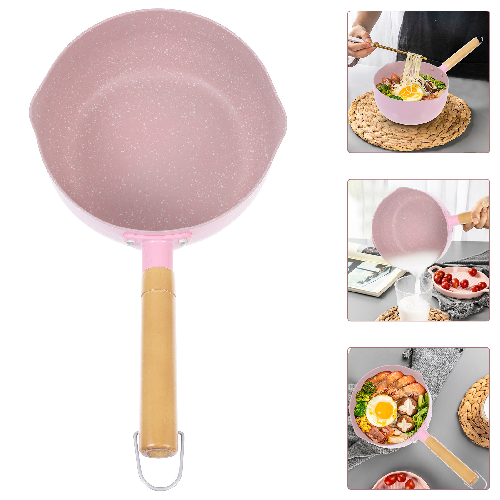 Baby Food Restaurant - Panci Susu Aluminium Gagang Kayu Multifungsi