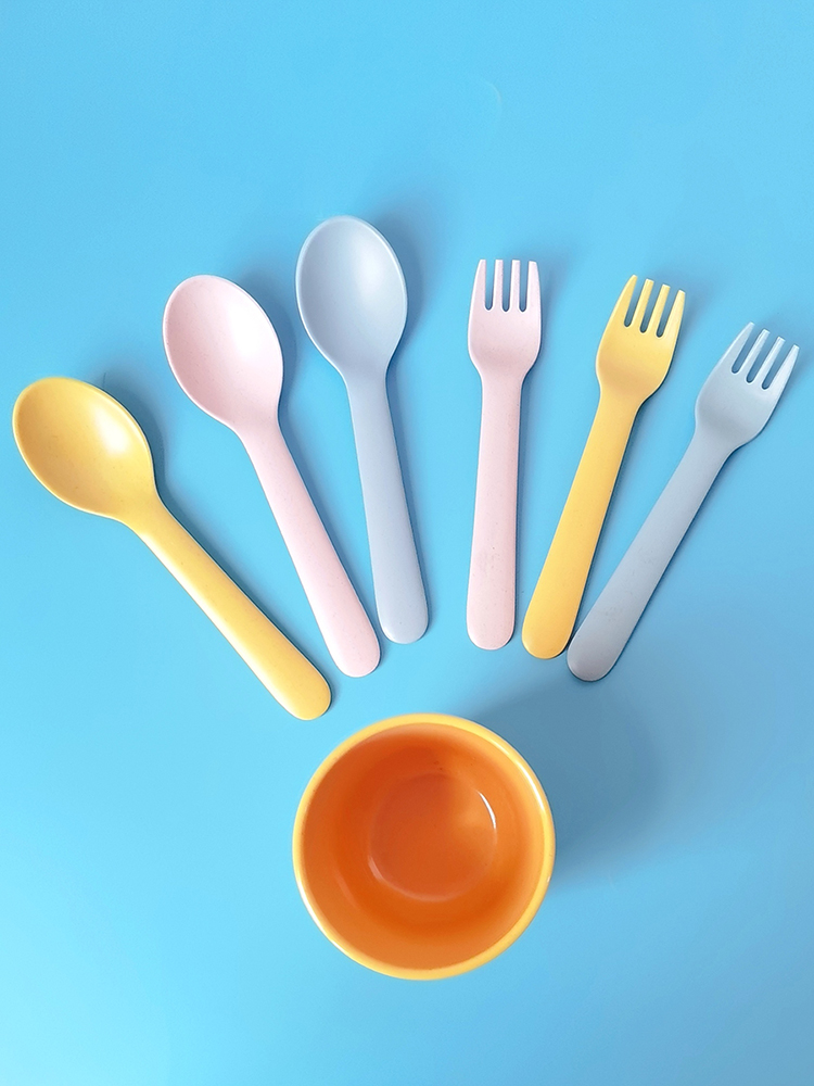 Baby Food Restaurant - Sendok Garpu Serat Bambu untuk Bayi,