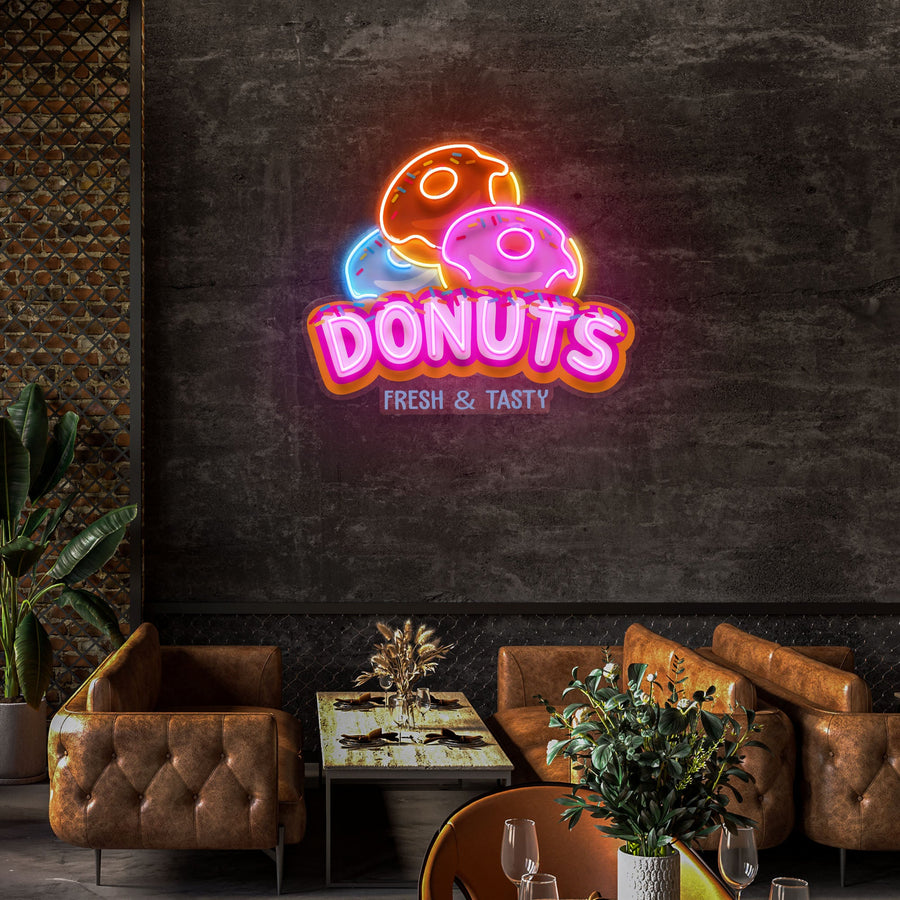 Baby Food Restaurant - Restoran kustom dengan tanda Neon donat