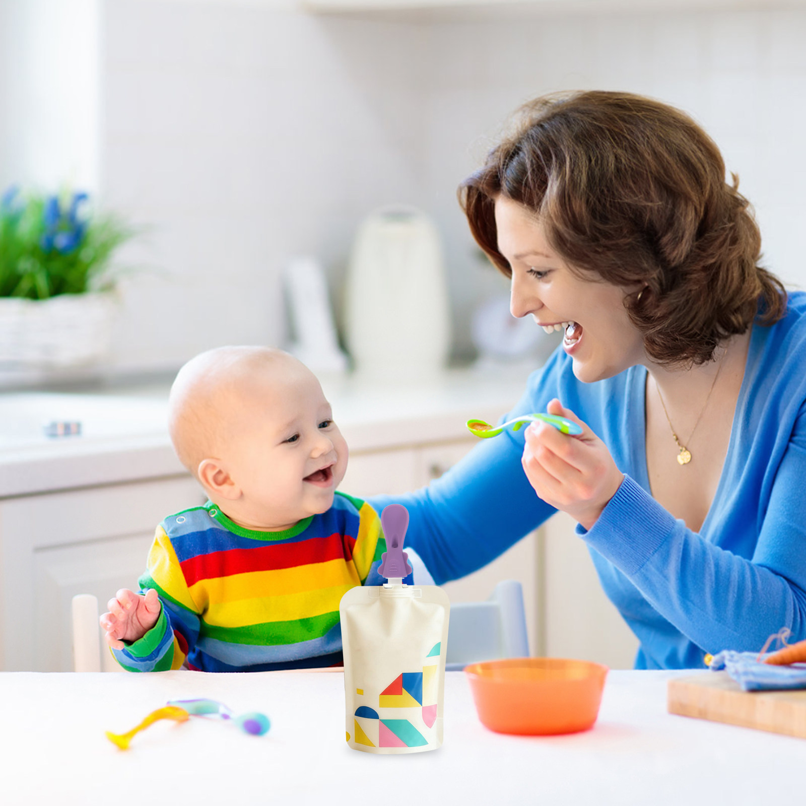 5Pcs Set Aksesoris Sendok Sili - Baby Food Pouches ulasan dan harga