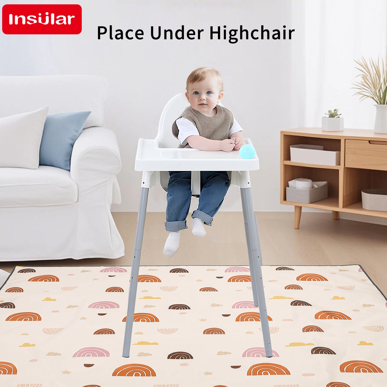 Bantalan Percikan Bawah Kursi  - Highchair Splash Mat ulasan dan harga