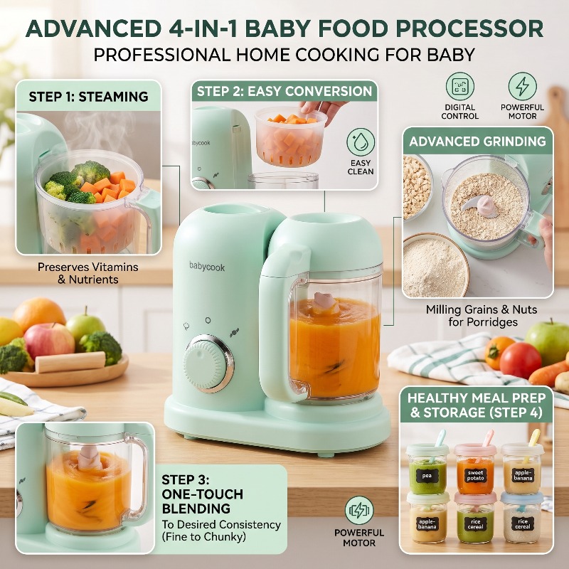 Penggiling Makanan Bayi Otomat - Baby Food Maker And Steamer ulasan dan harga