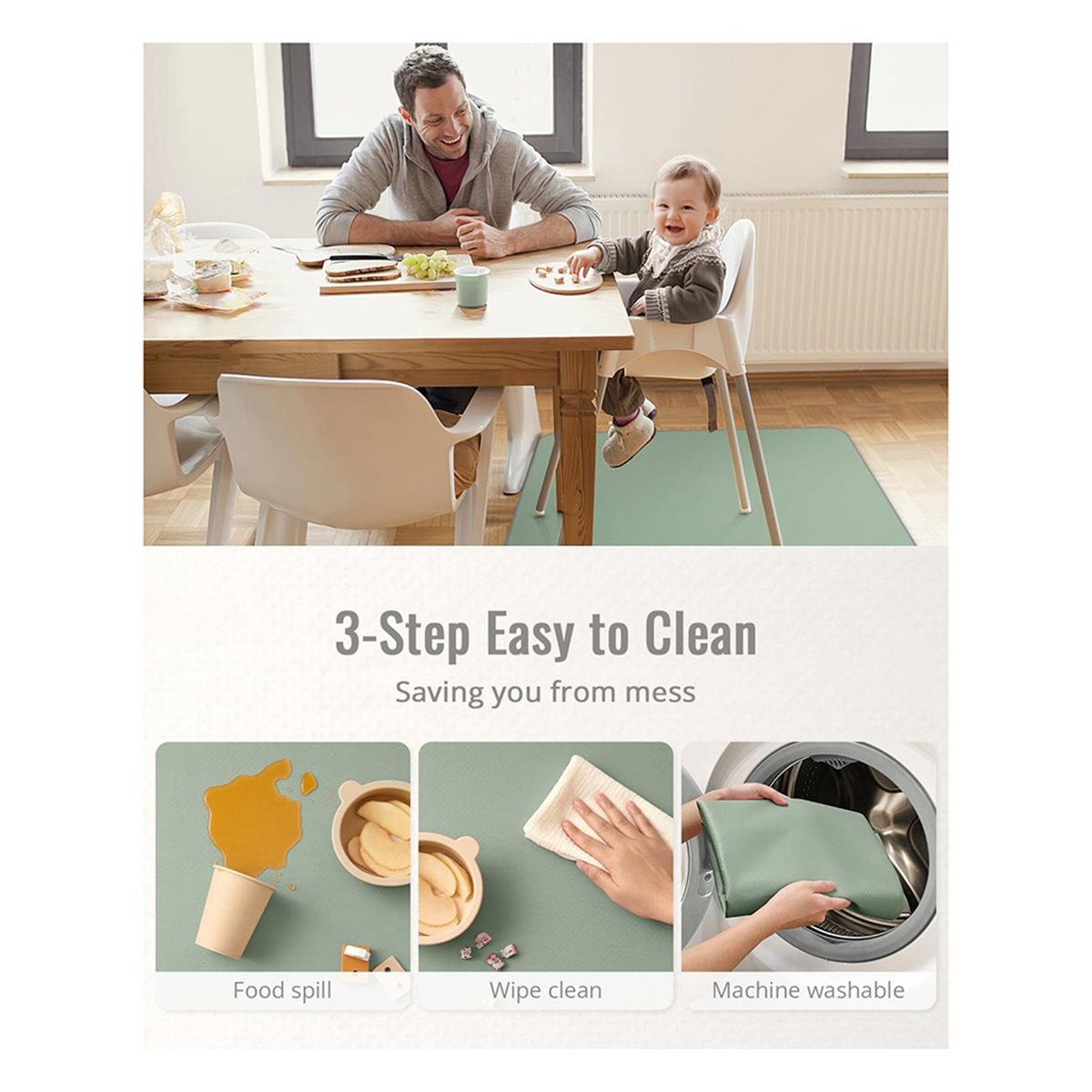 【COUNTDOWN DEAL】 Alas Anti Cip - Highchair Splash Mat ulasan dan harga